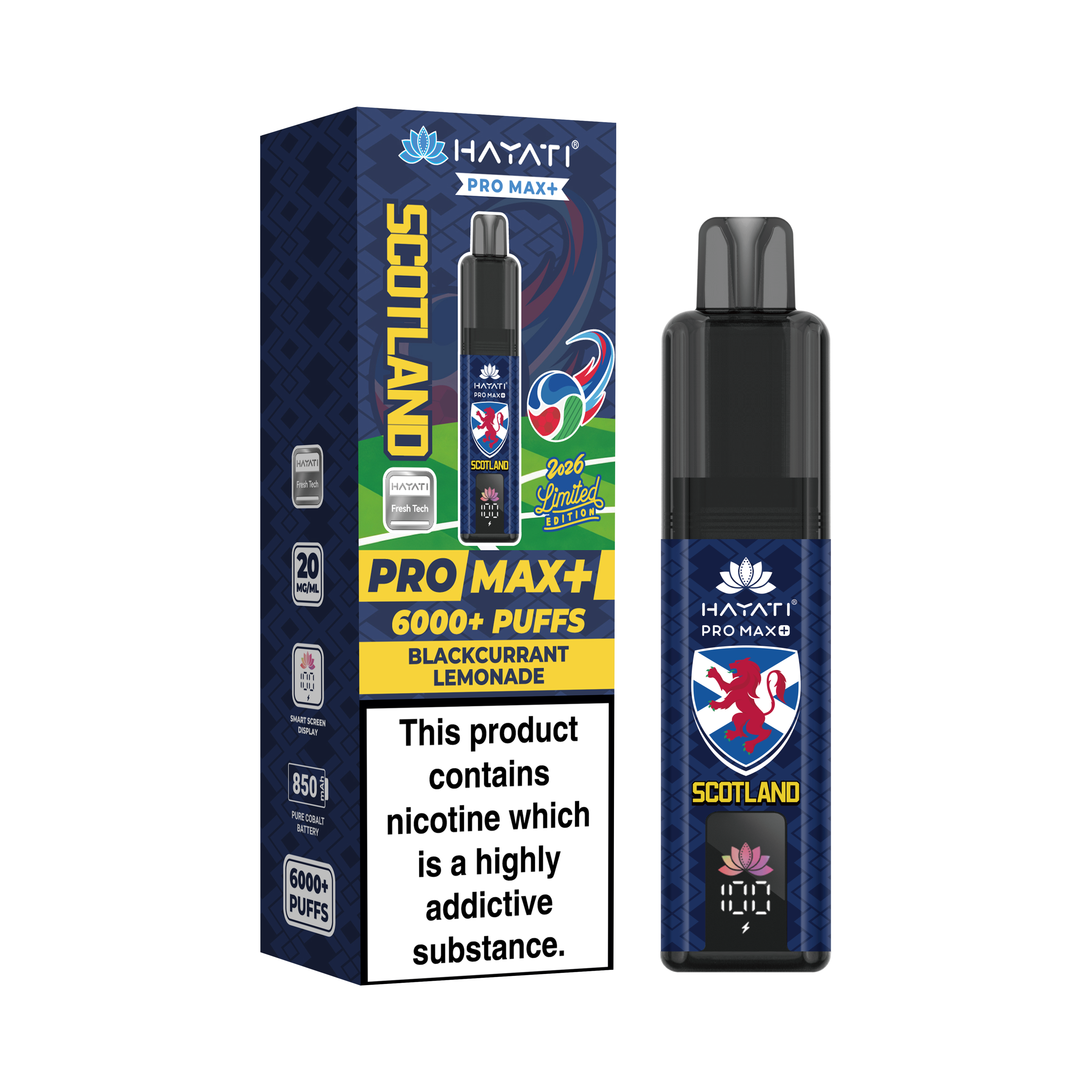 Hayati® Pro Max+ 6000+ Vape Kit  World Cup Limited Edition - Scotland (20mg)