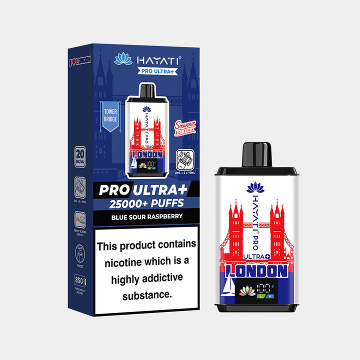 Hayati® Pro Ultra+ 25000+ Vape Kit Souvenir Edition England (20mg)