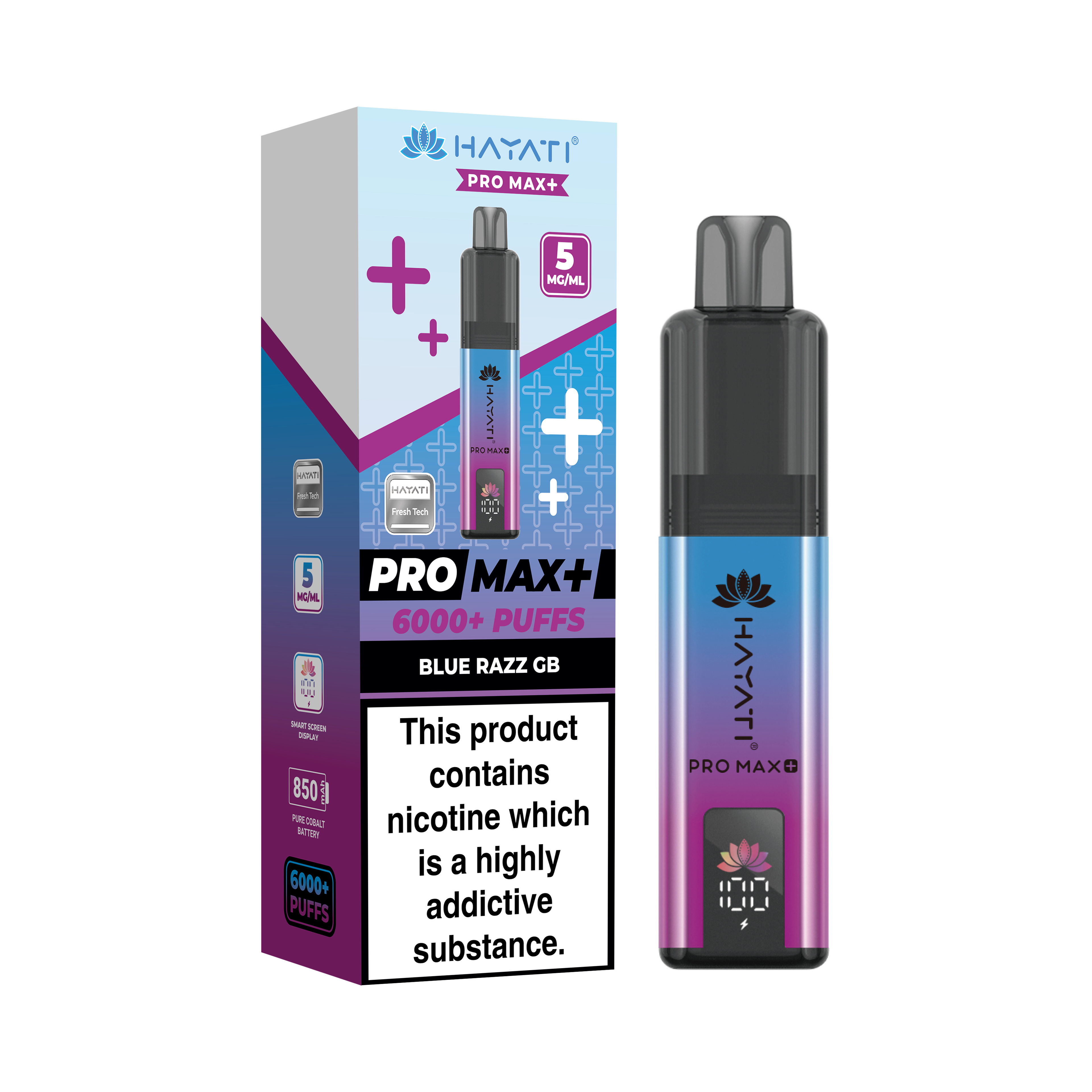 Hayati® Pro Max+ 6000+ Vape Kit (5mg)