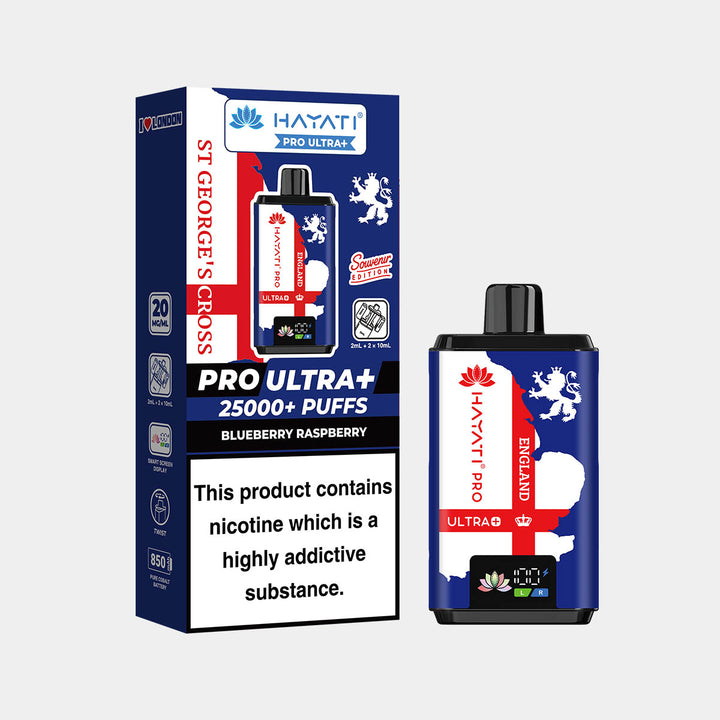 Hayati® Pro Ultra+ 25000+ Vape Kit Souvenir Edition England (20mg)