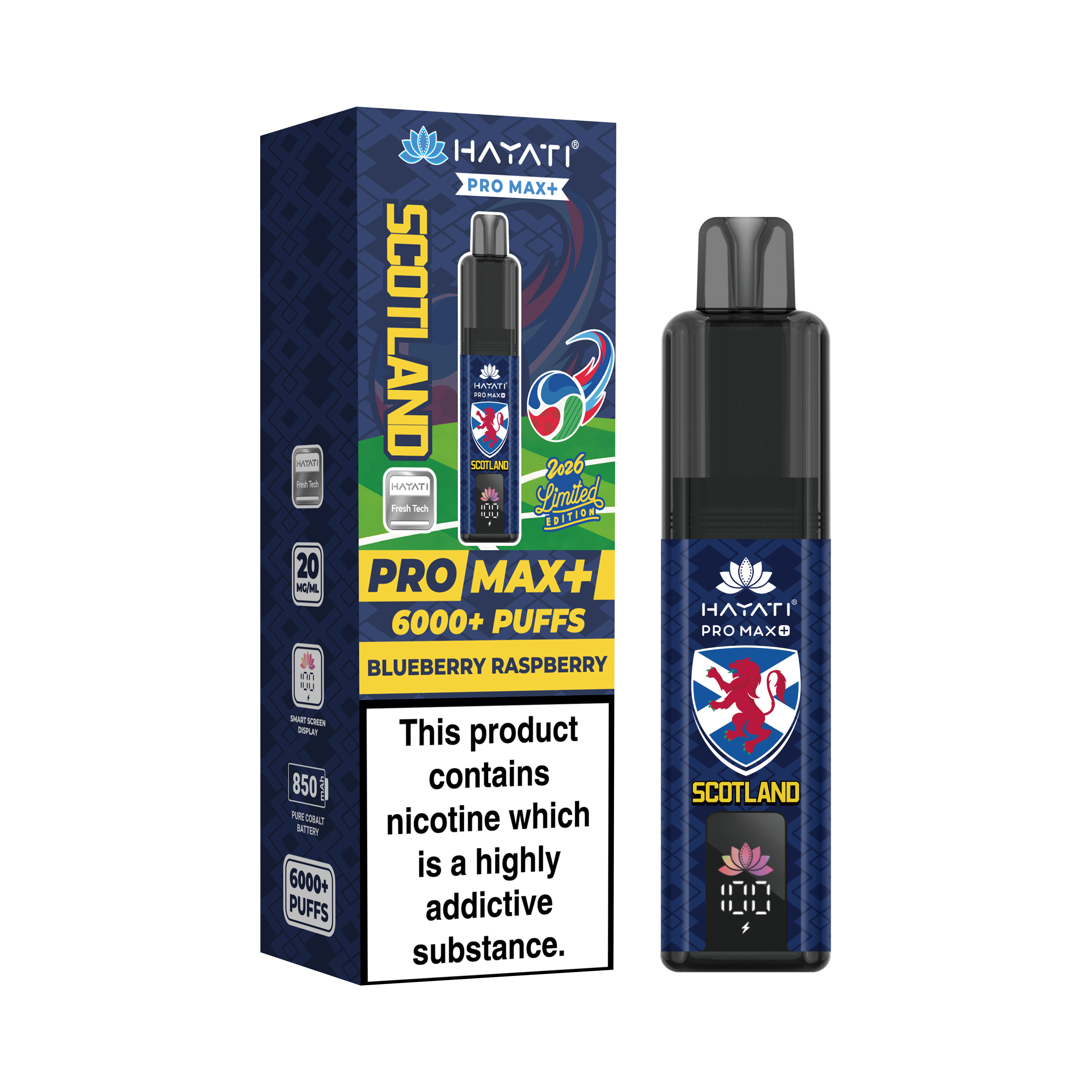 Hayati® Pro Max+ 6000+ Vape Kit  World Cup Limited Edition - Scotland (20mg)