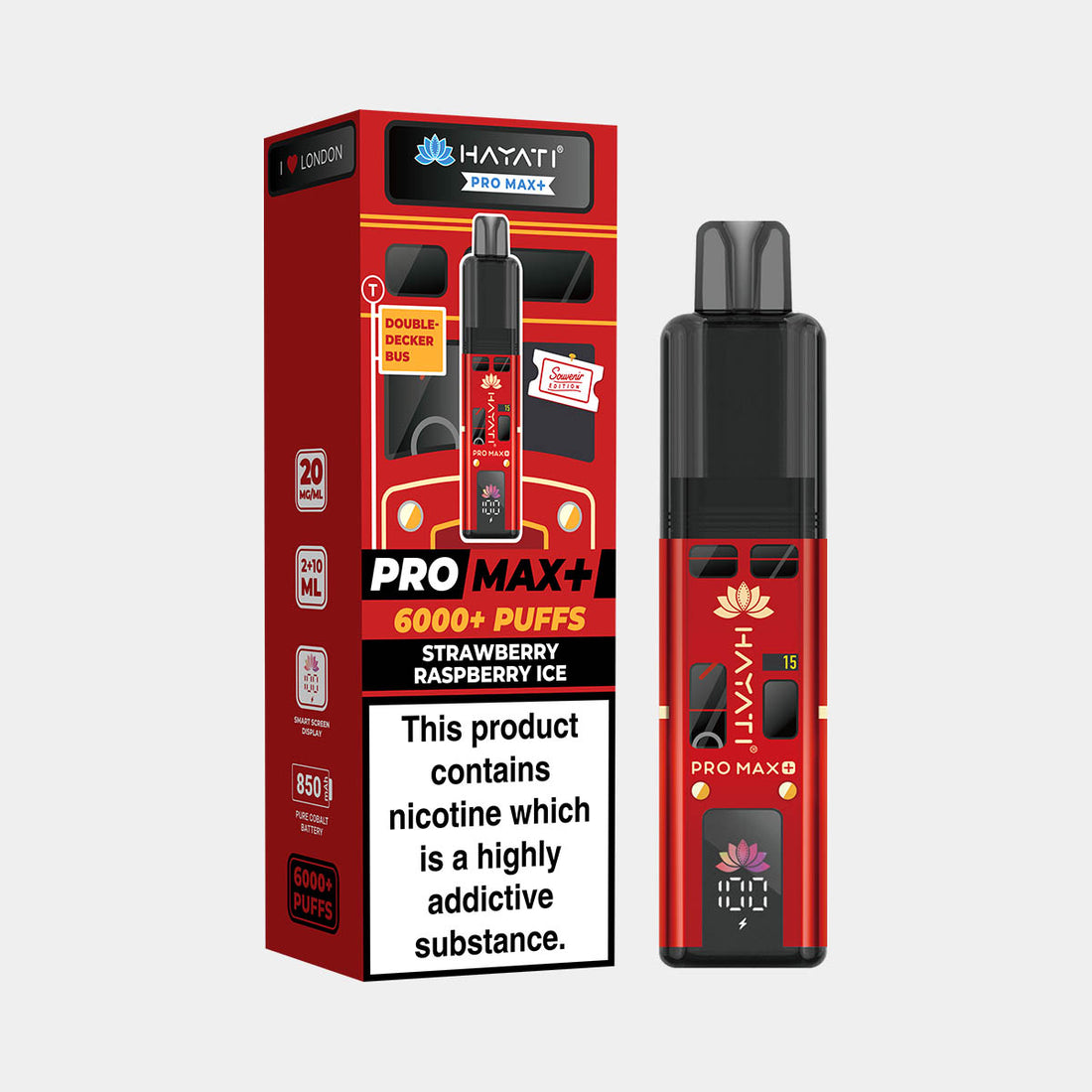Hayati® Pro Max+ 6000+ Vape Kit Souvenir Edition England (20mg)