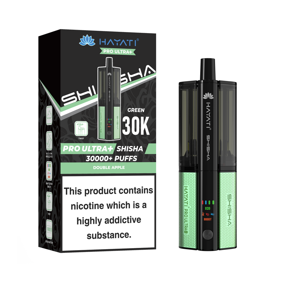 Hayati® Pro Ultra+ Shisha 30000+ Vape Kit (5mg)