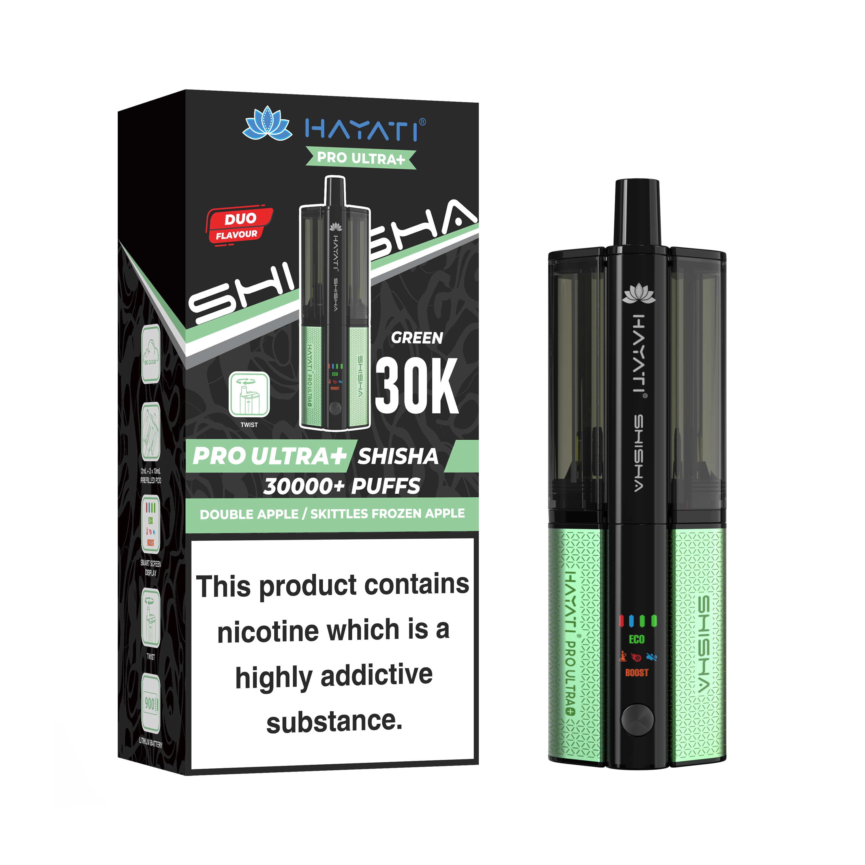 Hayati® Pro Ultra+ Shisha 30000+ Vape Kit (5mg)