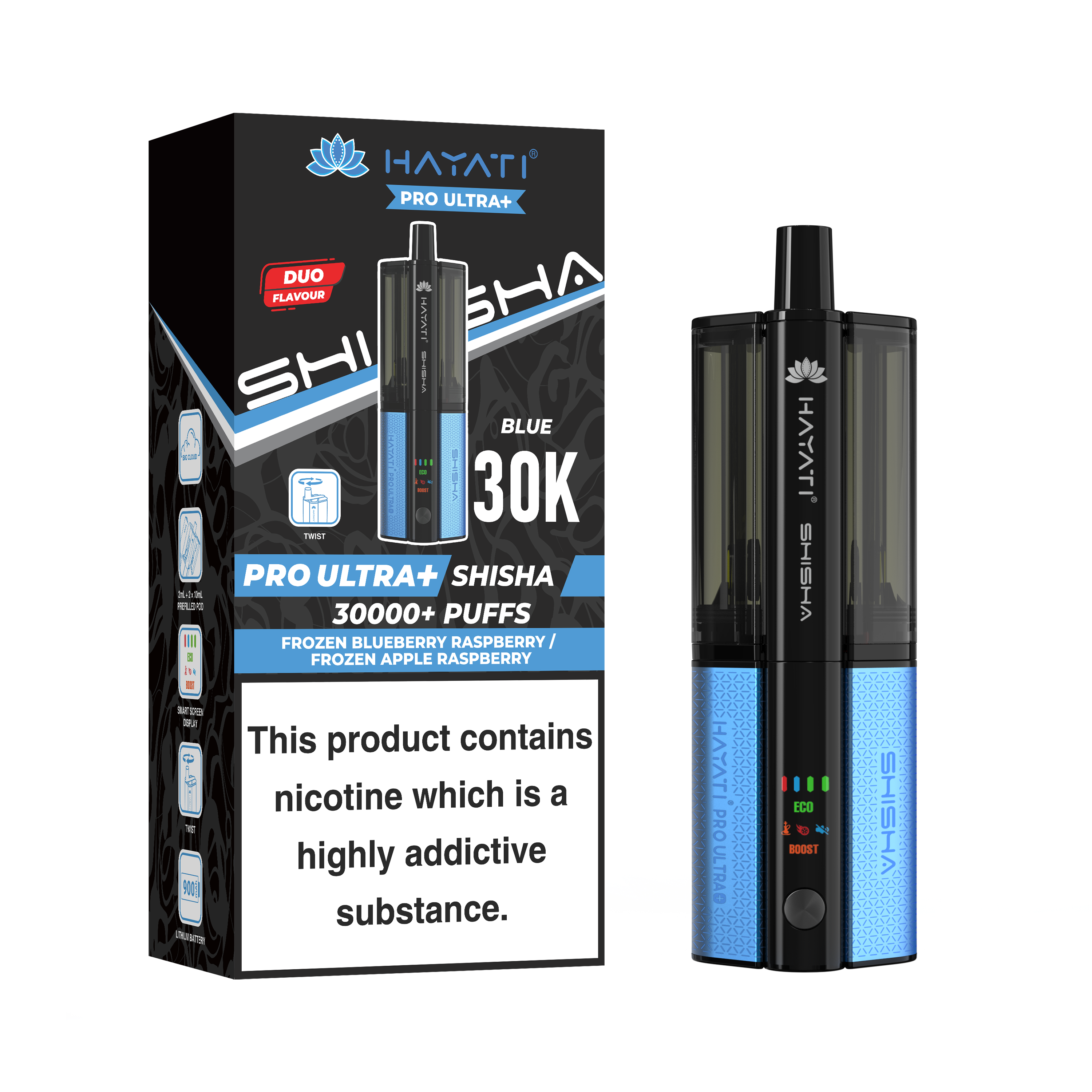 Hayati® Pro Ultra+ Shisha 30000+ Vape Kit (5mg)
