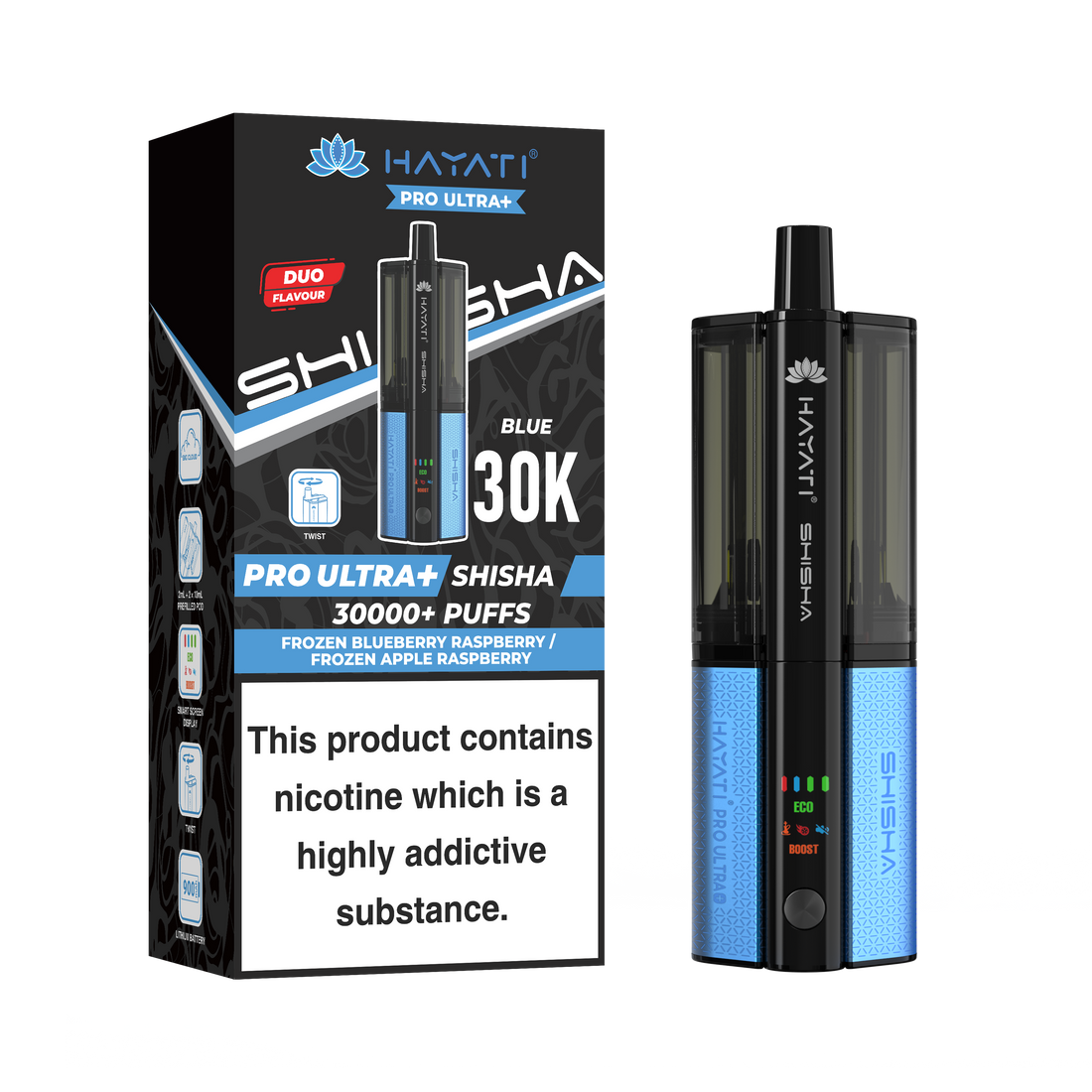 Hayati® Pro Ultra+ Shisha 30000+ Vape Kit (5mg)