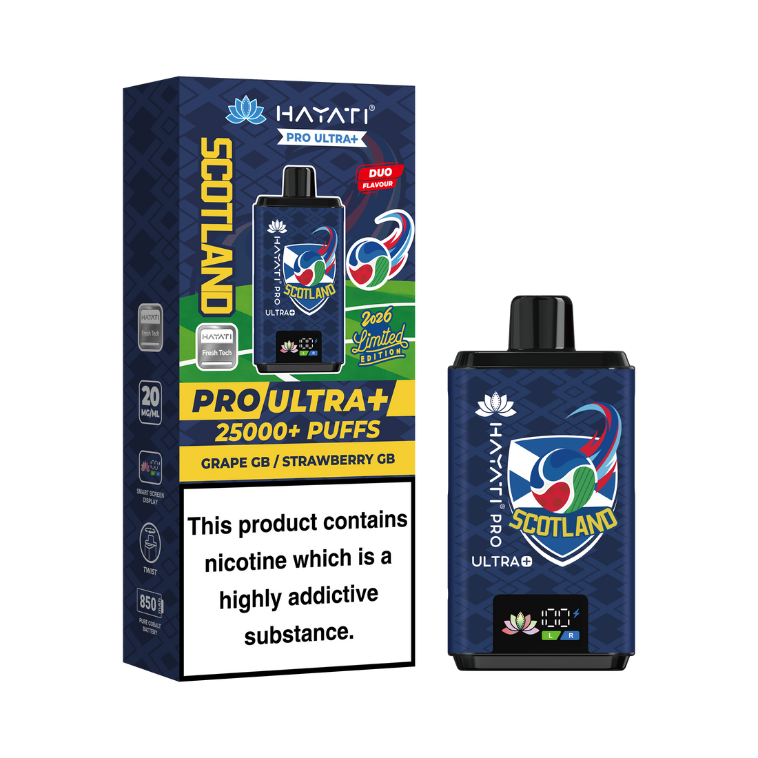 Hayati® Pro Ultra+ 25000+ Vape Kit World Cup Limited Edition - Scotland (20mg)