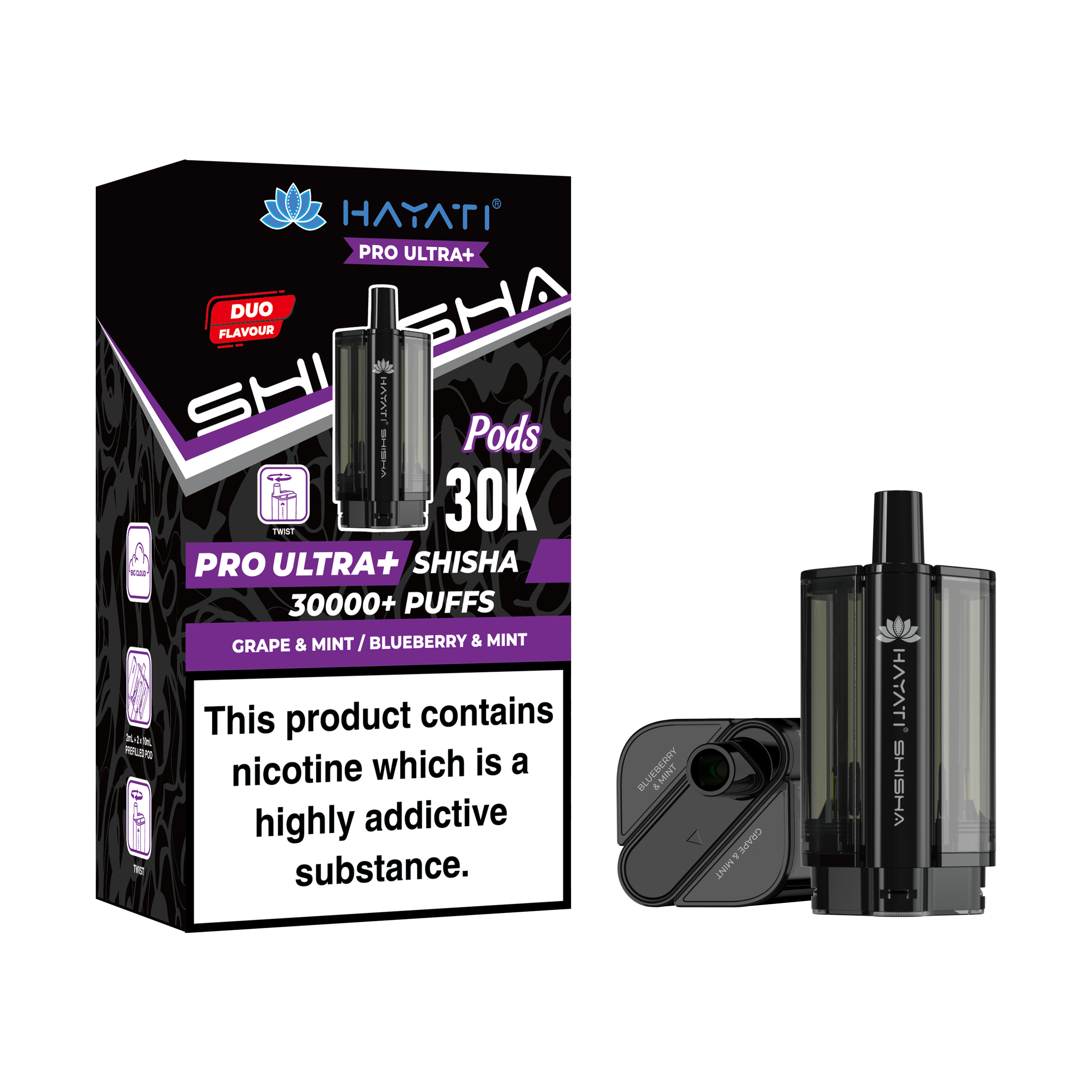 Hayati® Pro Ultra+ Shisha 30000+ Pod (5mg)