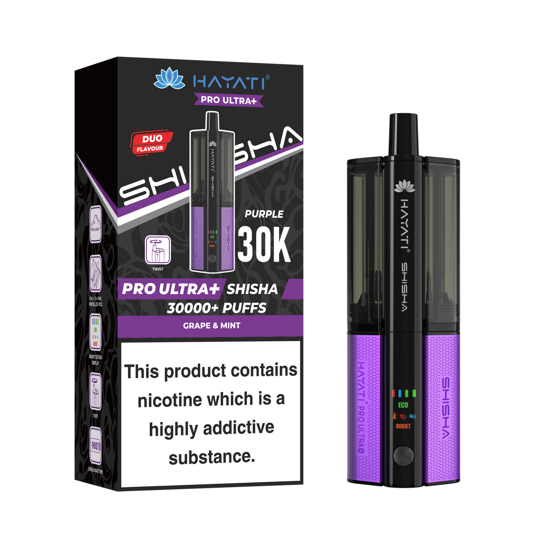 Hayati® Pro Ultra+ Shisha 30000+ Vape Kit (5mg)