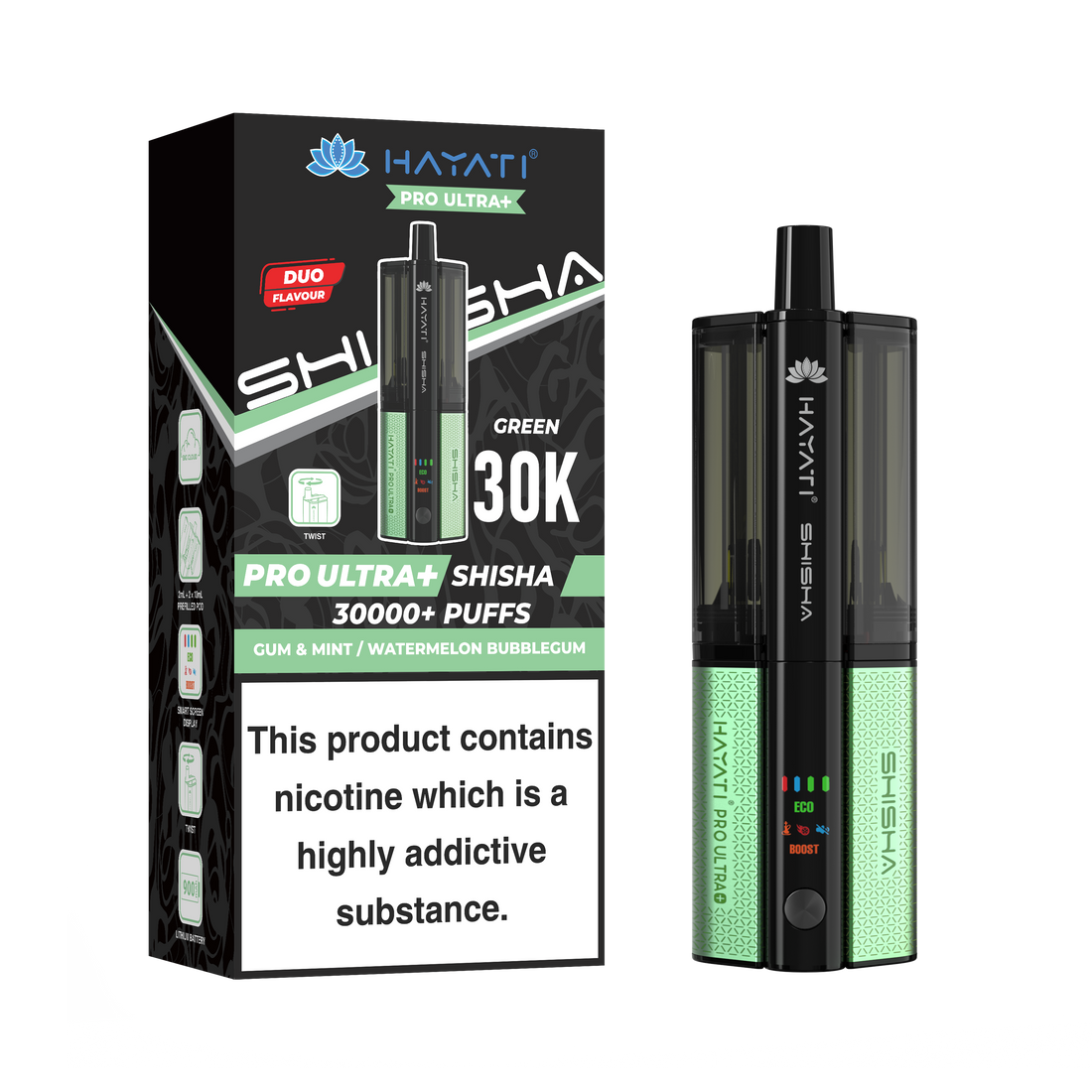 Hayati® Pro Ultra+ Shisha 30000+ Vape Kit (5mg)