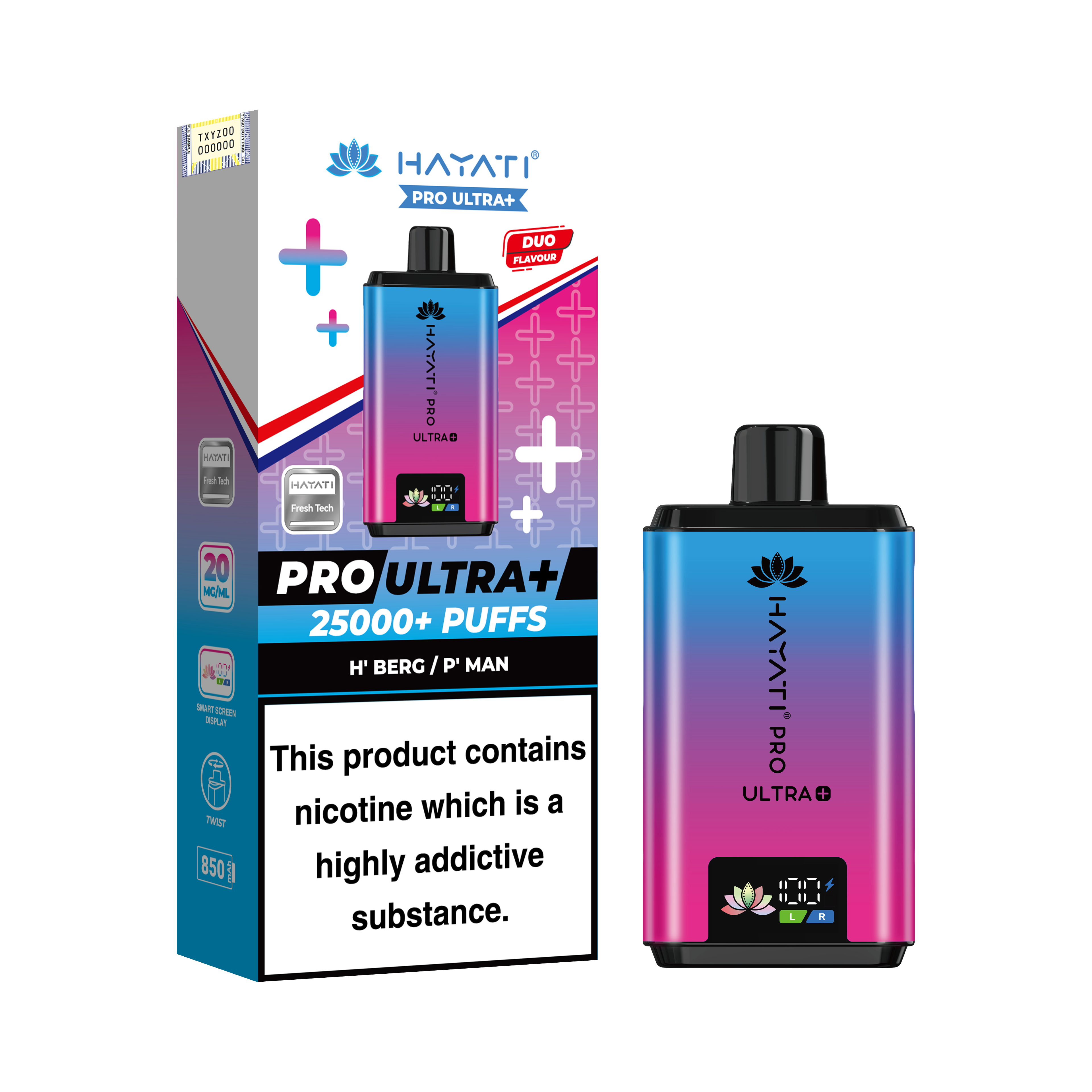 Hayati Pro Ultra+ 25K Prefilled Pod Kit 20mg | UK Duty Stamped