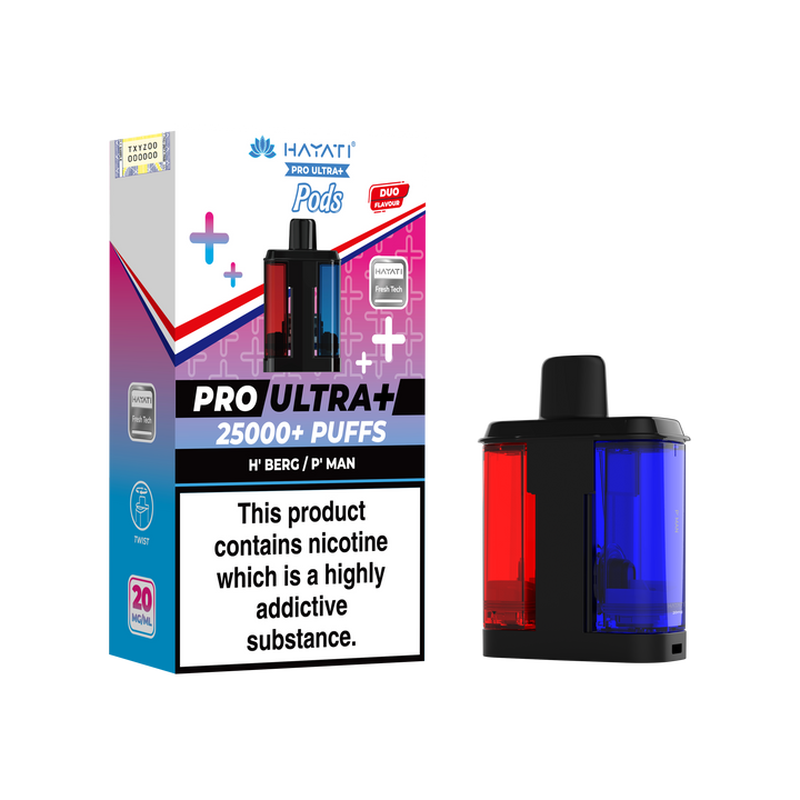 Hayati Pro Ultra+ 25K Prefilled Pods 20mg | UK Duty Stamped