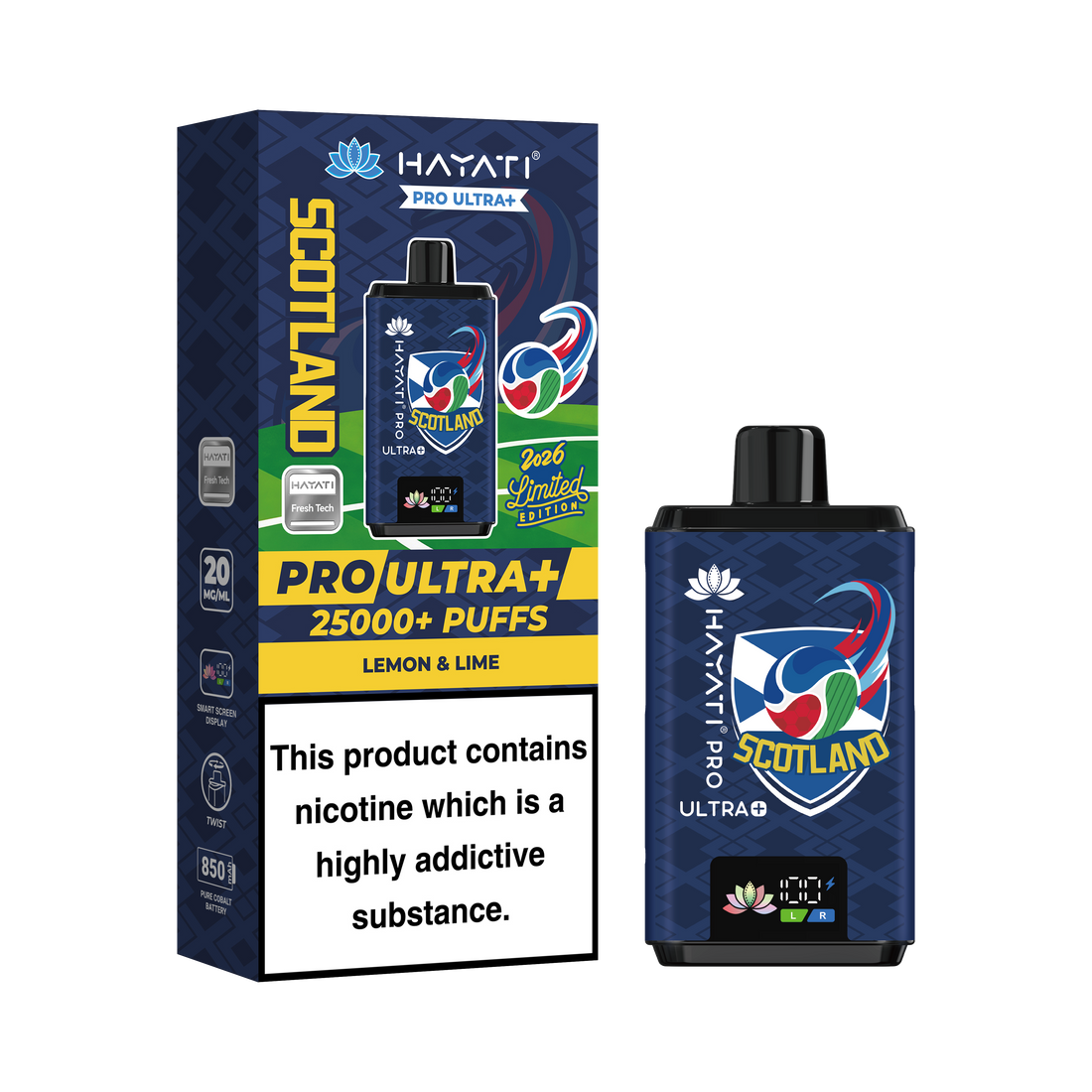 Hayati® Pro Ultra+ 25000+ Vape Kit World Cup Limited Edition - Scotland (20mg)