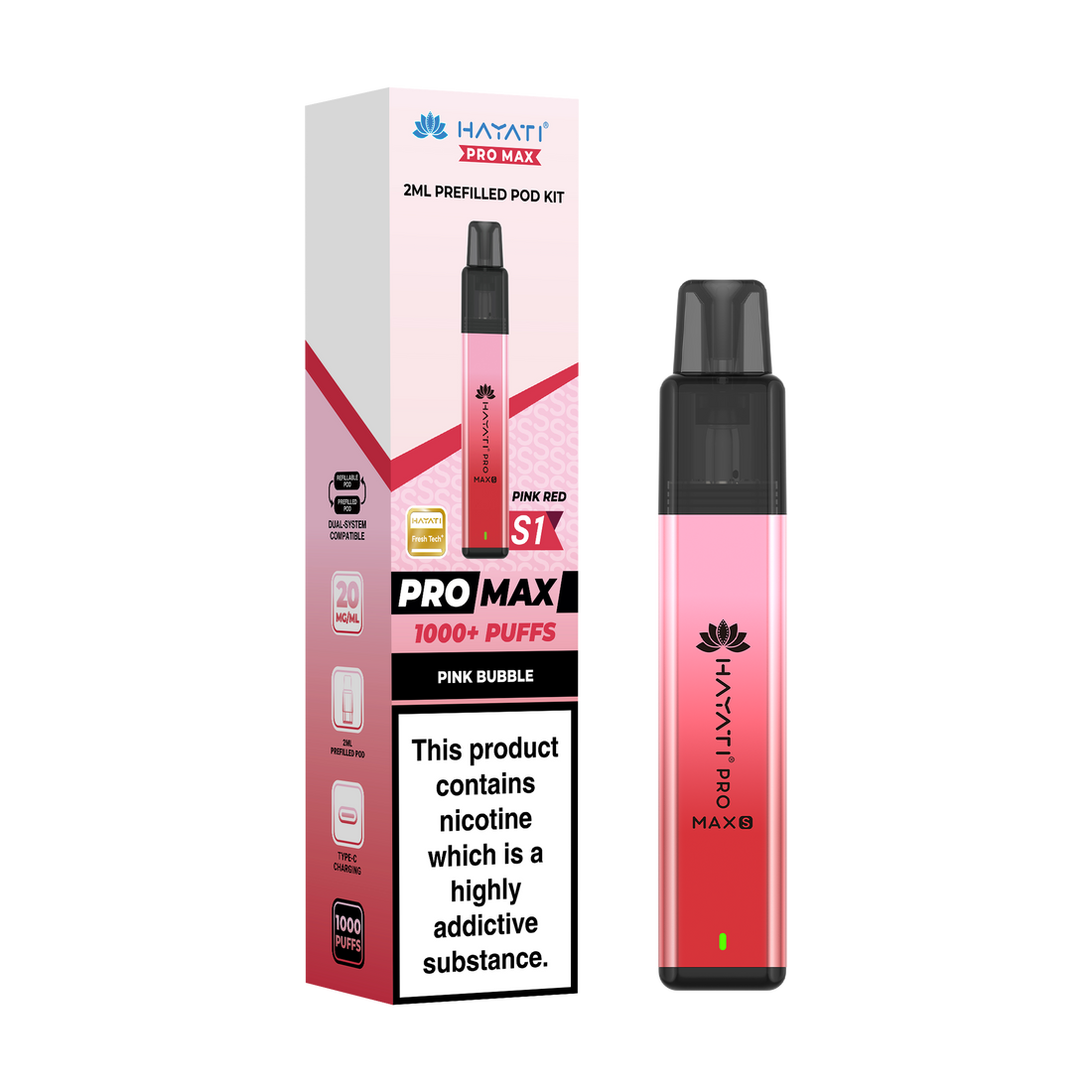 Hayati® Pro Max S1 1000+ Vape Kit (20mg)