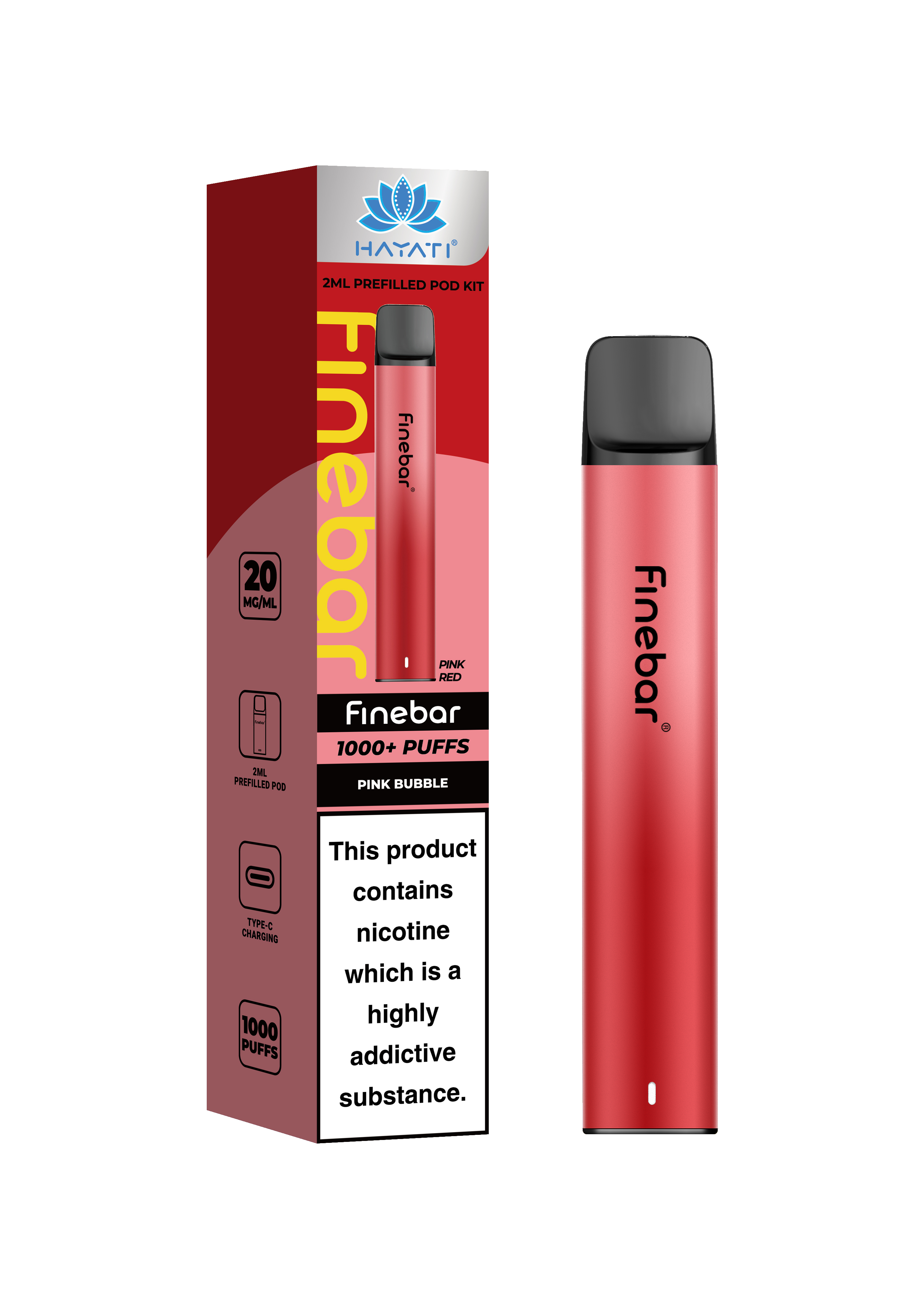 Hayati® Finebar 1000+ Vape Kit (20mg)