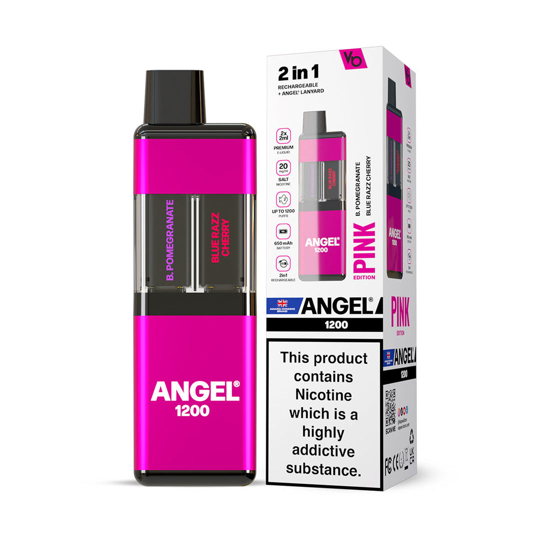 Angel® 1200 2 in 1 Prefilled Vape Kit Germany (20mg)