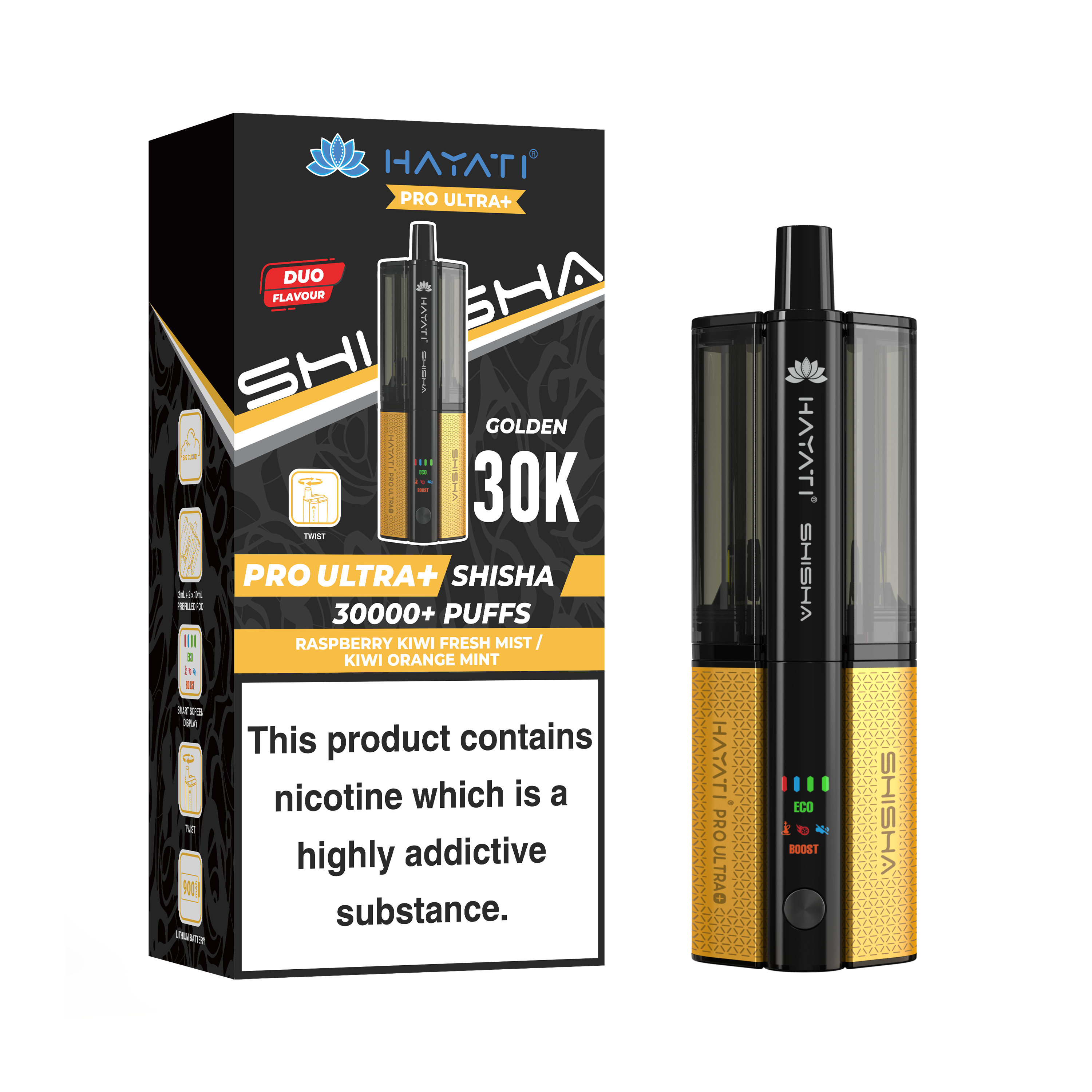Hayati® Pro Ultra+ Shisha 30000+ Vape Kit (5mg)