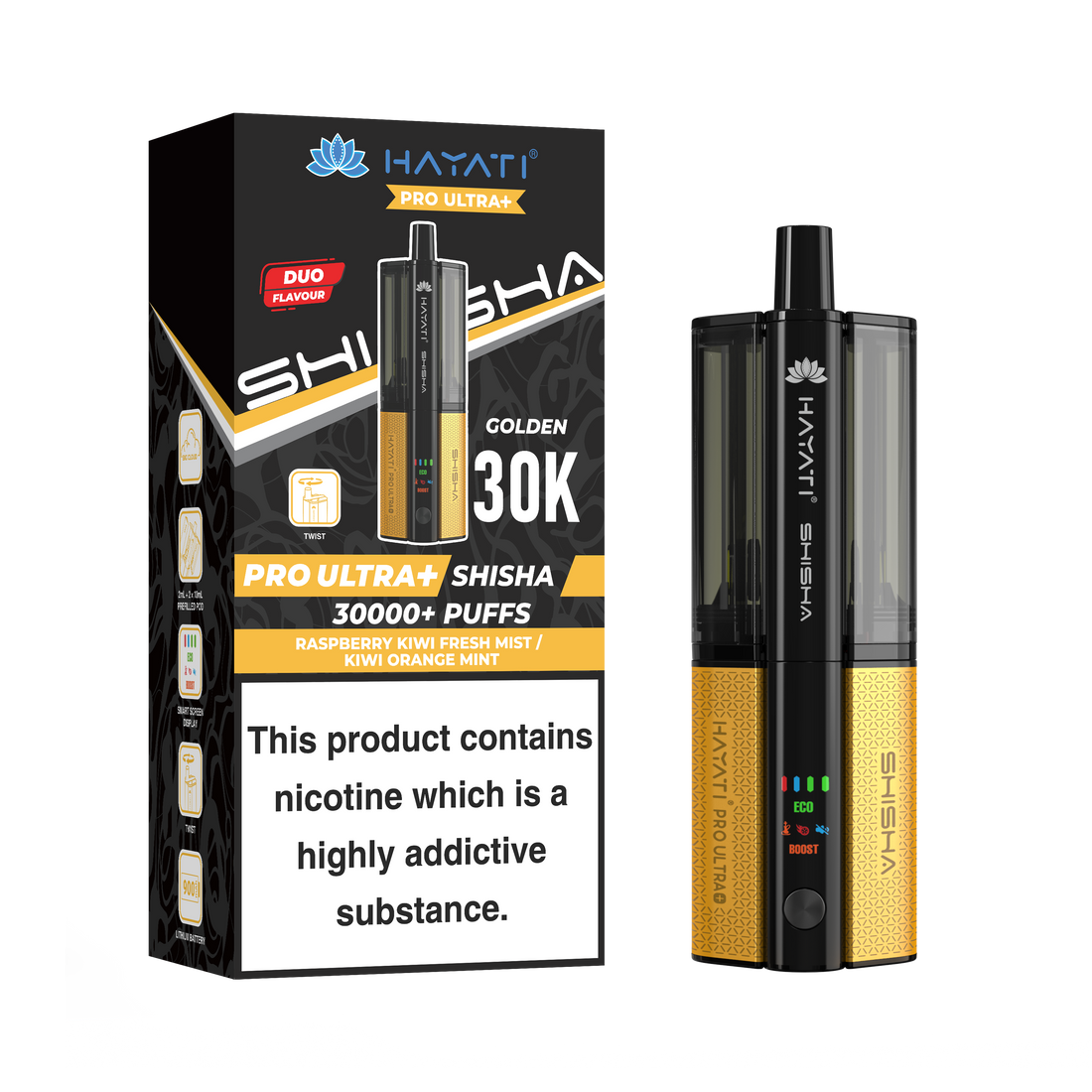 Hayati® Pro Ultra+ Shisha 30000+ Vape Kit (5mg)