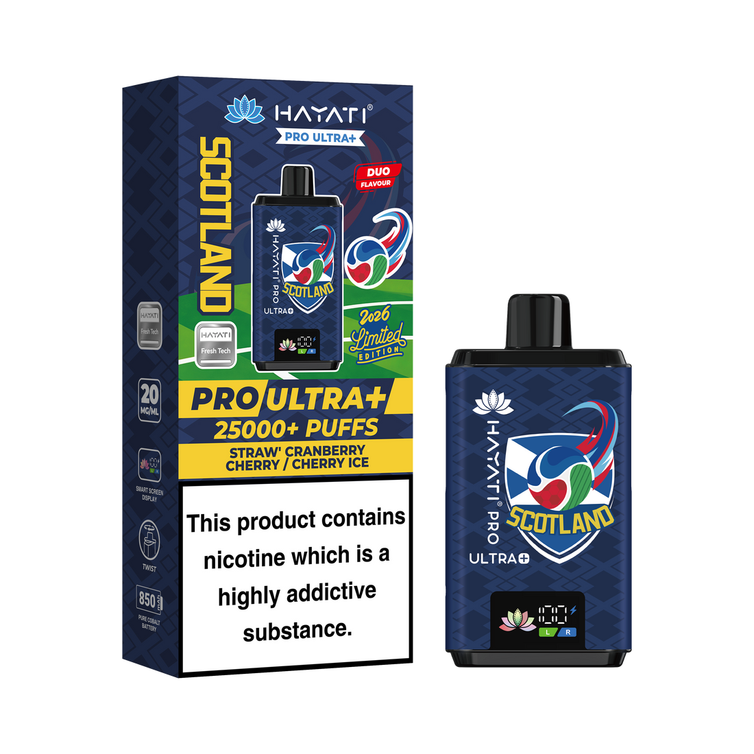 Hayati® Pro Ultra+ 25000+ Vape Kit World Cup Limited Edition - Scotland (20mg)