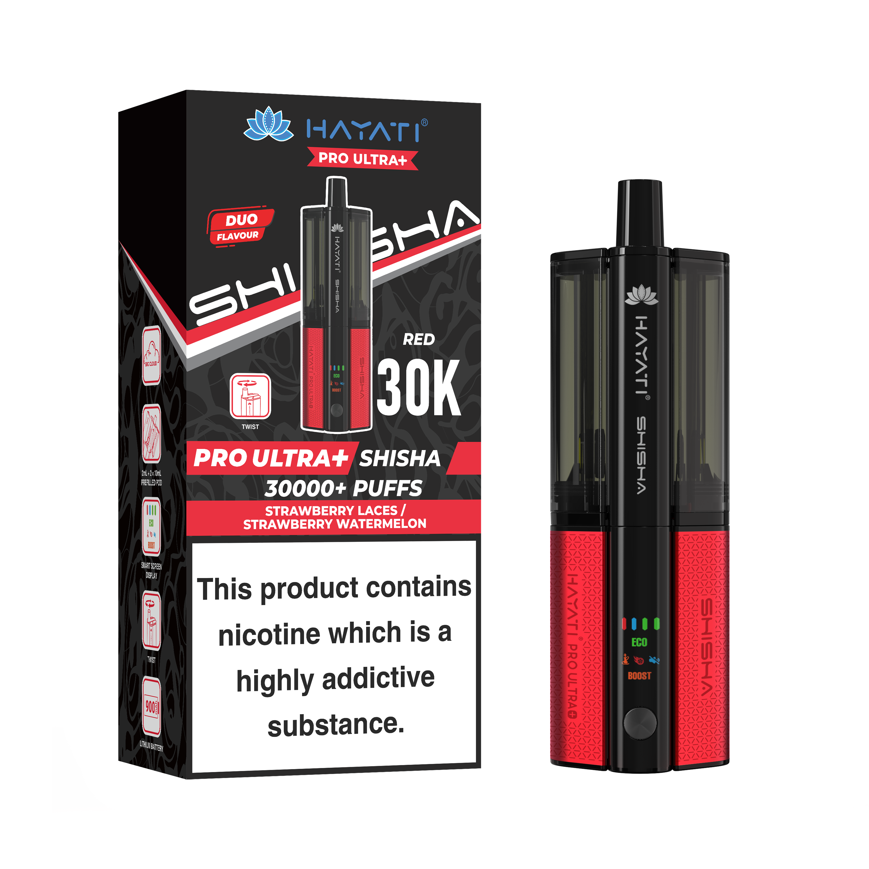 Hayati® Pro Ultra+ Shisha 30000+ Vape Kit (5mg)