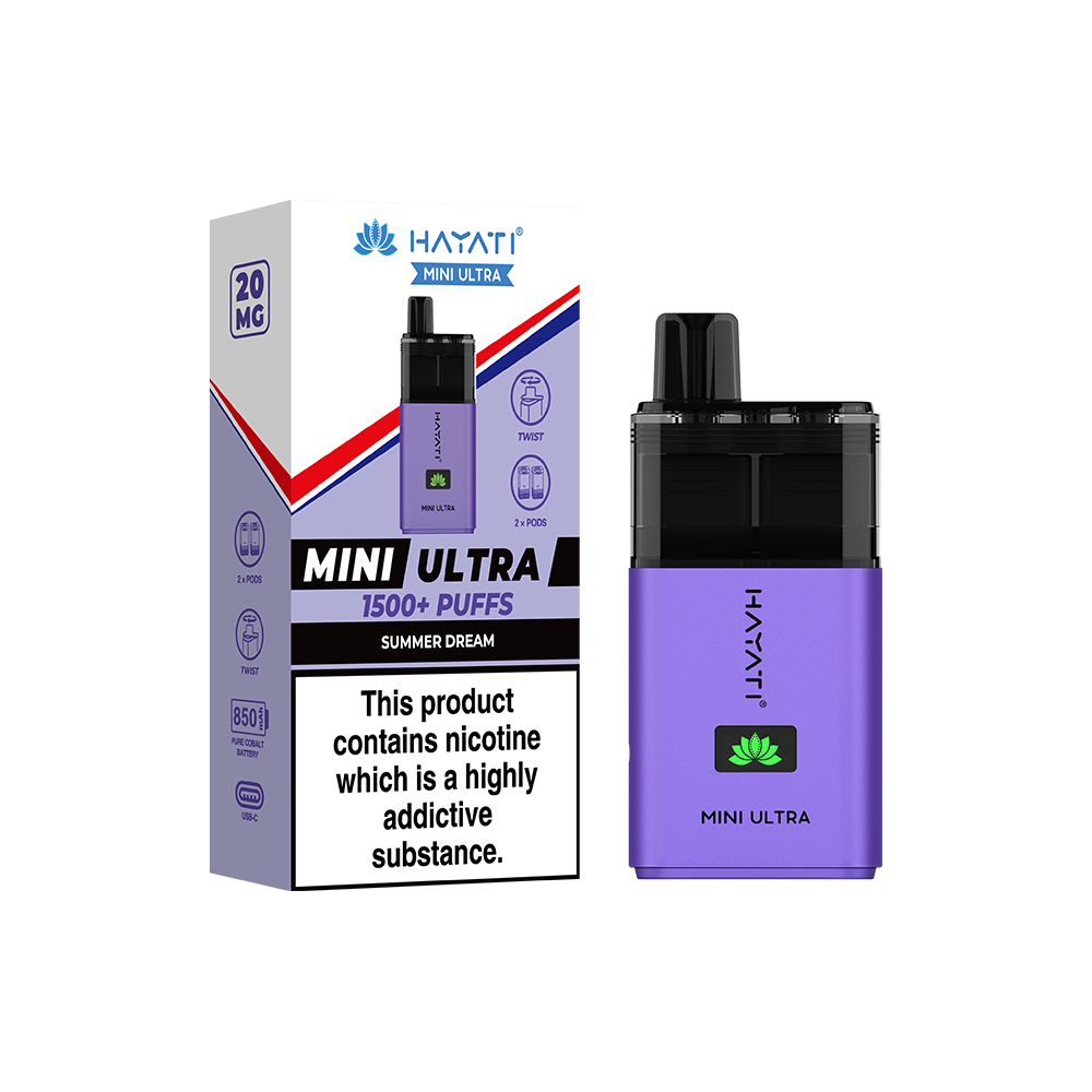 Hayati® Mini Ultra 1500+ Vape Kit (20mg)