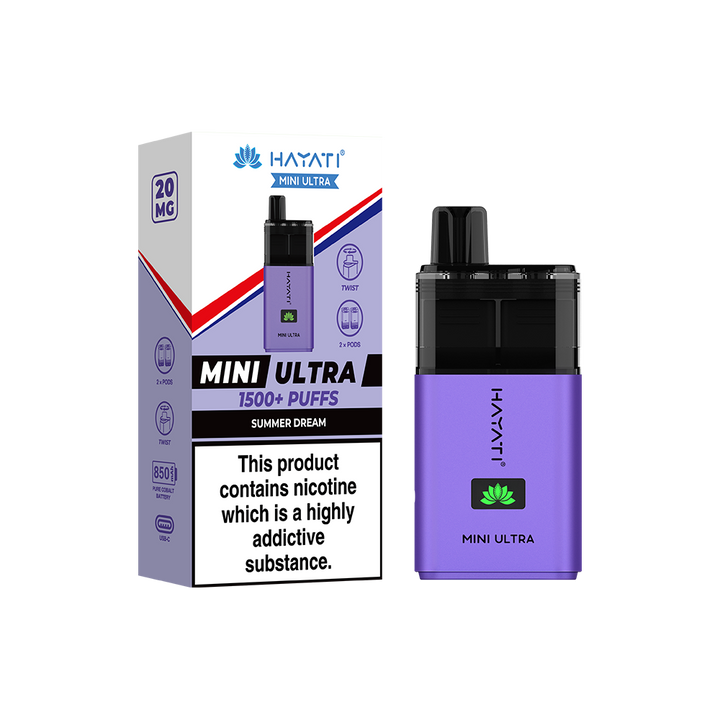 Hayati® Mini Ultra 1500+ Vape Kit (20mg)
