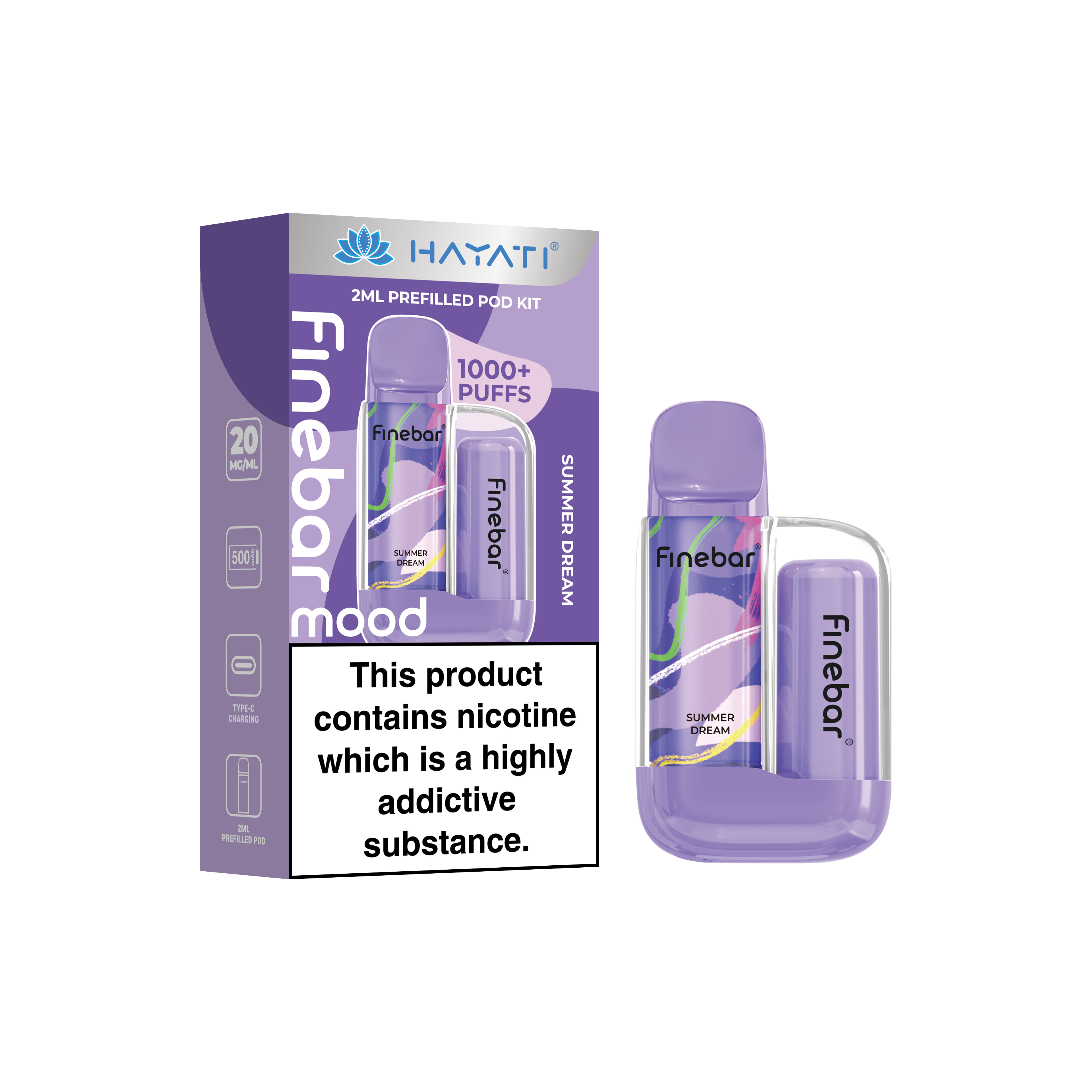 Hayati® Finebar Mood 2ml Prefilled Pod System (20mg)