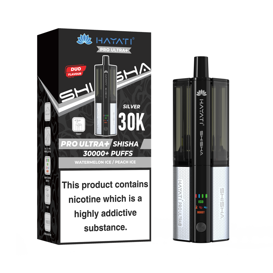 Hayati® Pro Ultra+ Shisha 30000+ Vape Kit (5mg)