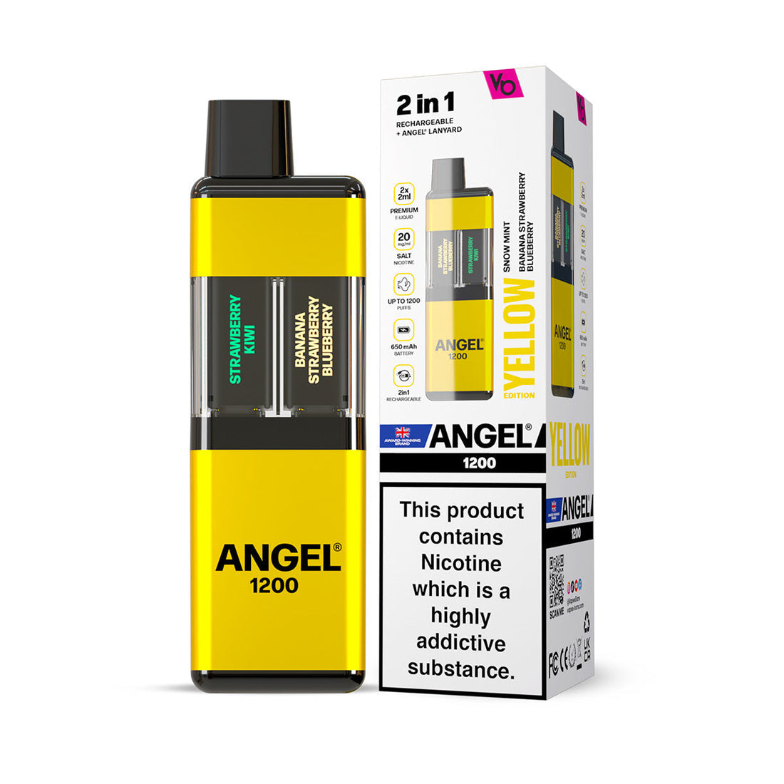 Angel® 1200 Reusable 2in1 Vape Kit (20mg)